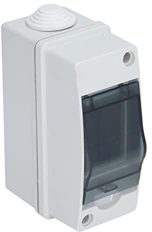 Caja de Protección de Distribución, 2 Vías Cuadro de Distribución Electrica, IP66 Cubierta Transparente a Prueba de Agua Caja Eléctrica Caja de Conexiones para Disyuntor, 125 x 55 x 90mm