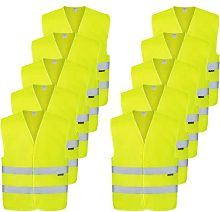 WORK IDEA Warnwesten Auto, reflektierende Weste ist Zertifiziert, 360 Grad Reflektierende Sicherheitsweste für Auto PKW Motorrad Fahrrad…