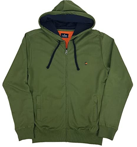 Coveri Felpa Uomo Aperta con Cappuccio Tasche Cerniera Zip Leggera Primaverile Garzata