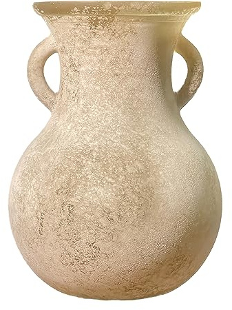 ZHIPINHUI 20,1 cm braune Glasvase, Vintage-Vase, Art-Deco-Doppelohren, Antik-Marmor-Texturvase für Heimdekoration