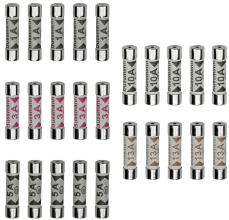 Innfeeltech 6.3*25mm BS1362 Keramik Rohr Sicherung Montage Kit 5 Werte 25pcs 1A/3A/5A/10A/136 Amp 240V Volt