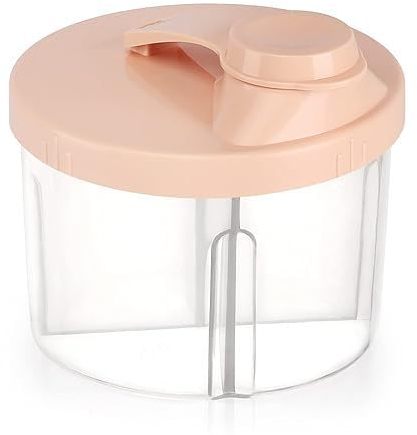 Milk Powder Dispenser Portable Non-Spill Rotating Four-Compartment Formula Dispenser and Snack Storage Container, Outdoor Food Container Portable Snack Box for (Pink)