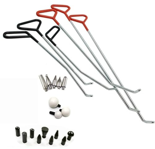 Herramientas De Reparación De Abolladuras Sin Pintura 6 Piezas De Varillas Desabolladoras Con Cabeza De Lezna Kit De Desabollado Sin Pintura Quita Abolladuras De Granizo Y Abolladuras De Puertas