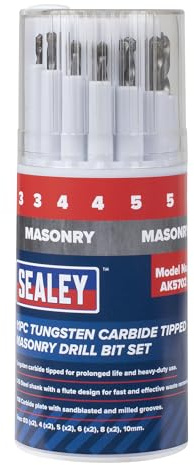 Sealey Tungsten Carbide Tipped Masonry Drill Bit Set 11pc - AK5702