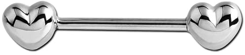 viva-adorno Nippelpiercing Brustpiercing Brustwarzenpiercing Barbell Piercing Piercingstab Stern Herz Z579