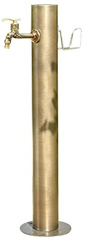 Rubinetti per Esterni, Colonna d'Acqua cilindrica Verticale da Giardino in Acciaio Inossidabile, Porta Tubo da Giardino con Rubinetto in Rame Completo, Colonna d'Acqua per Fontana da giardin