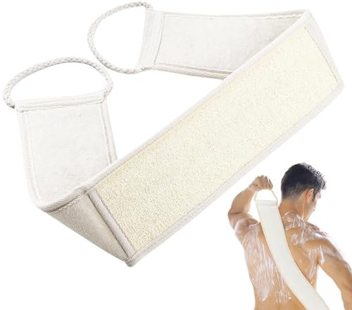 Luffa Schwamm Rückenscrubber,Rückenschrubber Luffaschwämme Natürliches Luffa Handtuch,Peeling Rückenschrubber Rückenschrubber für Dusche mit ergonomischem Griff Effektive Reinigung und Peeling Perfekt