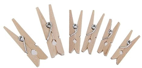 QUMIIRITY 100 Pièces Pinces à Linge en Matière Naturelle pour Photos Et Feuilles Lot de Mini Pinces à Linge