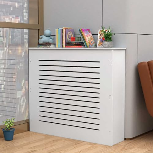 Cubierta De Radiador Blanco, Cubre Radiadores Decoración, Cubreradiadores Modernos, Diseño Moderno Estante Para Radiador Vertical Para Sala De Estar Dormitorio(50*50*15cm/19.7*19.7*5.9in)