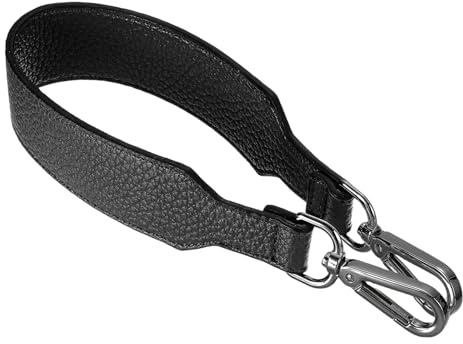 QUARKZMAN Taschenriemen für Taschen PU Leder Taschengurt Geldbörsen Griff Ersatz Kurzer Riemen Taschenhenkel mit Verschluss für Handtasche Geldbörse, 41x3,6cm, Textur Schwarz Schnalle