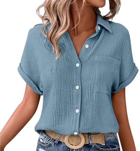 Hemdbluse Damen Uebergroesse Rotes T Shirt Fuer Tshirt Schwarz V Ausschnitt Sommer Kleidung Lang Blaues Leinenhemd Tops Sexy Basic Oberteile Große Größen Mit Aufdruck Lustig