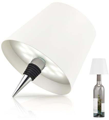 MU LIN lampada bottiglia ricaricabile,lampada da tavolo senza fili,Controllo Touch da 3 Modalita Temperatura di Colore, Dimmerabile, per Soggiorno, Ristorante