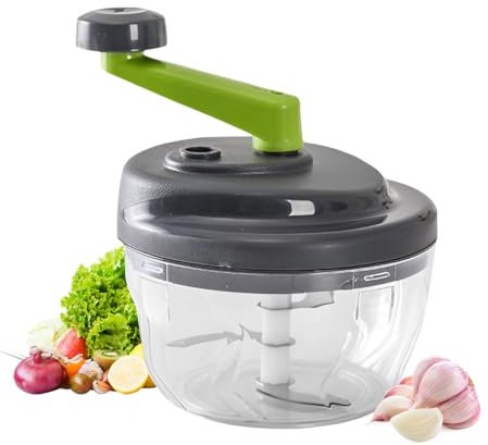 LULUWA Tritatutto Manuale 520ml, Multi Cipolla Affettatrice Trituratore di Verdure con 1 Frullatore Cucina Trituratore Aglio Trituratore per Verdure Frutta (Senza uovo frullatore) (520ml)