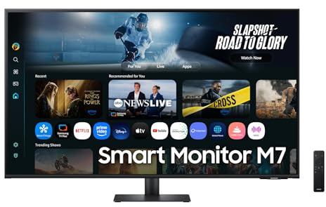 Samsung 43 Smart Monitor (M70F) 4K UHD 60Hz 4ms Vision AI, 109, 2 cm (43), 3840 x 2160 Pixel, 4K Ultra HD, LCD, 4 ms, LS43FM700UUXEN