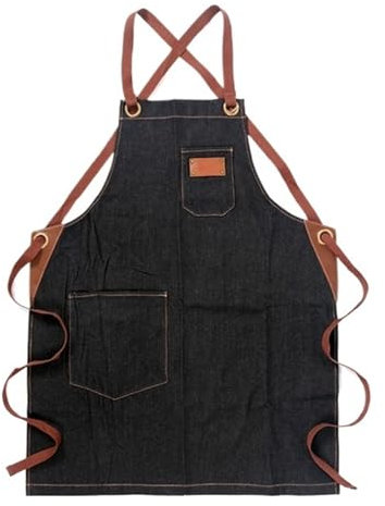 LSNNMU Tablier De Travail Tablier en Jean, Tablier réglable for Outils de barbier, Tablier for Outils de Barbecue, Tablier for Homme, Salopette(Black)