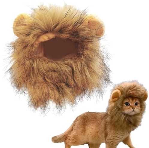 WIG von Mane Lion | Cat Kostüm | Hundekleid für Hunde Löwen bequem verstellbar | bequemes und waschbares Outfit für Weihnachtsfeier, Ostern und Festival