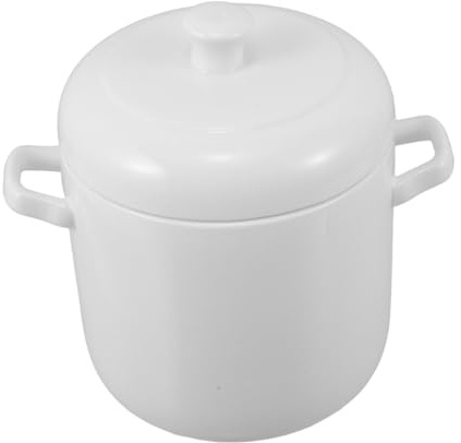 GALPADA Marmite à Soupe Céramique Avec Couvercle Tasse à Vapeur Porcelaine Blanche Marmite à Ragoût Pour Cuisine Maison