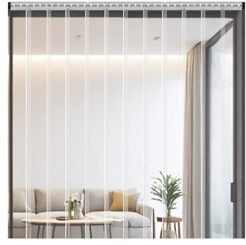 Cortinas de puerta de PVC transparente duraderas resistentes al desgarro para balcón, almacén, cobertizo, tienda, 120 x 200 cm, ideal para uso en interiores y exteriores, fácil instalación
