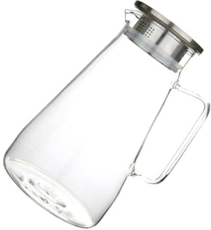 jojofuny Pichet à Jus en Verre 1500 Ml Grosse Capacité Bouilloire à Eau Froide Résistante à la Chaleur Récipient Pratique pour Maison Salon de Thé et Café