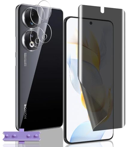 Zhiihorr Anti-Spia Pellicola Protettiva per Honor 90 5G, [1 Pezzo Privacy Pellicola TPU Morbida + 2 Pezzi Pellicola Vetro Temperato Fotocamera] - Protezione Schermo per Honor 90 5G