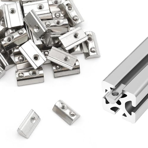 CHSEROK 50 Unidades Tuerca de Ranura en T M4, Bola de Centrado de Acero Al Carbono Tuercas de Bola de Perfil, Serie 40 Perfil de Aluminio Tuerca Deslizante, para Perfiles de Aluminio, Mecanizado CNC