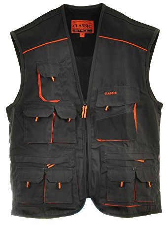 ART.MAS Arbeitsweste, Montageweste, Weste, Handwerker, KFZ, Classic, 270 g/m2 Gr. 46-60 (48, Graphit/orange)