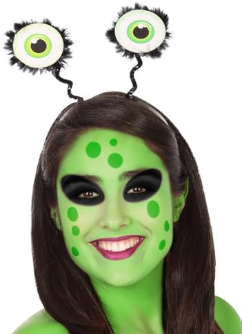 Atosa-57813 Haarreif Augen, extra terrestrisch, Grün (57813), Modelle