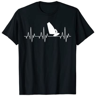 Windsurfen Windsurfer Herzschlag T-Shirt Windsurf Surfbrett