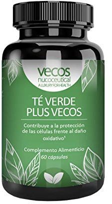 Té Verde 60 Cápsulas con Vitamina C, extracto seco 1200 mg/día, rico en polifenoles. Contribuye al metabolismo energético normal y protección frente al daño oxidativo