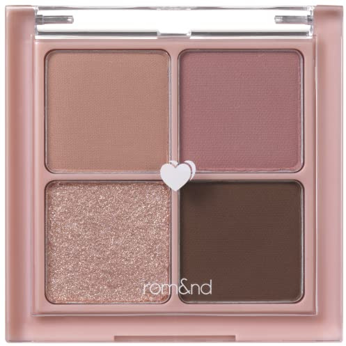 rom&nd Better Than Eyes - Paleta de sombras de ojos de 4 colores, tonos cálidos naturales para ojos, cosméticos coreanos K-Beauty 6 g/0,21 oz (02 DRY ROSE, 6 g (Pack of 1))