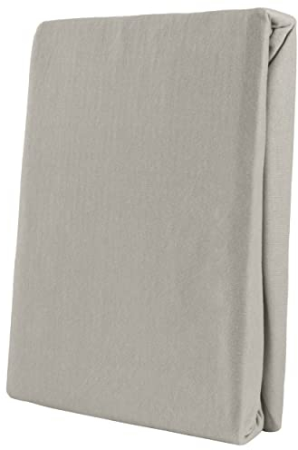Leonado Vicent - Classic Spannbettlaken Bettlaken 100% Baumwolle Jersey Spannbetttuch in vielen Farben & Größen, Maße Spannbettlaken:180 x 200 cm - 200 x 200 cm, Farbe Spannbettlaken:Grau