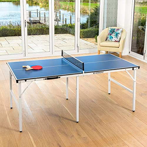 Vermont Midi Table pour Tennis de Table - Table de Ping-Pong pour Usage Intérieur ou Extérieur | Comprend Raquettes et Balles