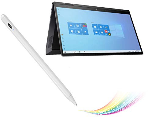 Stylus Pencil for HP Envy X360 Convertible 2-in-1 15.6 Pen, Active Digital Pencil Compatible with HP Envy X360 2-in-1 Stylus Pen,Good for Sketching and Note-Taking with Type-C Recharge, White