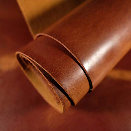 The Tannery Färdiga läderhudar i fullnarvigt buffelläder, äkta, för hantverk, heminredning, verktygstillverkning, sömnad, hobby, verkstad och pyssel, ljusbrun, 30 x 30 cm
