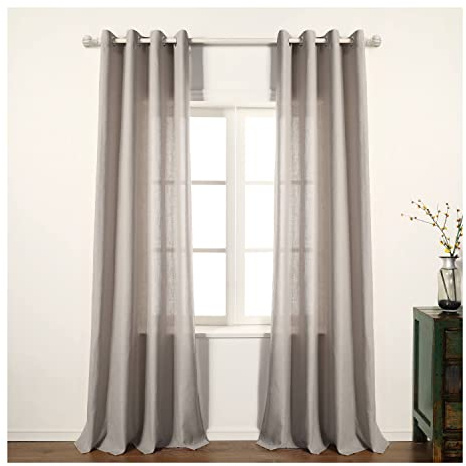 TRAMAS+ Cortinas Visillo Semitransparente para Salón y Dormitorio 140x260 cm, con Ojales, 1 Pieza, Dormitorio, Infantil, Juvenil y Adulto, Comedor – Coria Arena