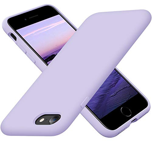 Cordking Designed for iPhone SE 2022/2020 7 8 Case, 4.7, Clove Purple | Silicone Ultra Slim Shockproof Phone Case with [Soft Microfiber Lining]