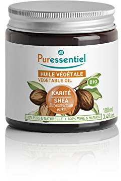 Puressentiel Burro di Karitè Biologico, Spremuto a Freddo, 100% Puro e Naturale, Vegan e Cruelty Free, Nutre e Ripara Profondamente Pelle e Capelli, 100 ml