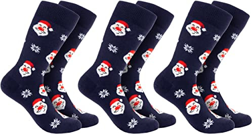 BRUBAKER Herren Weihnachtssocken - Lustige Socken mit Weihnachtsmotiven | Bunte Kuschelsocken für die Weihnachtszeit Baumwolle - Männer Crew Socks Geschenk Weihnachten - One Size EU 41-45