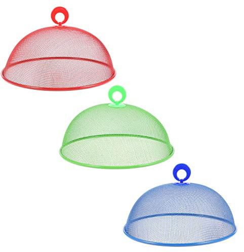 CALLARON 3stücke Netzgewebe Abdeckhauben Für Lebensmittel Eisengeflecht Zelte Für Picknick Und Grillen Wiederverwendbare Schutzhauben Für Tisch Und Outdoor-auslagen Mit Ring Für Einfache Ha