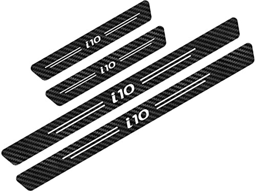 Symilov 4 Piezas Pegatinas Protector de Umbral Puerta de Coche para Hyun-dai I10 I20 I30 I40 IX20 IX35 Solaris, Accesorios Decoración para Estribos de Coche AntiarañAzos de Fibra Carbono,I10