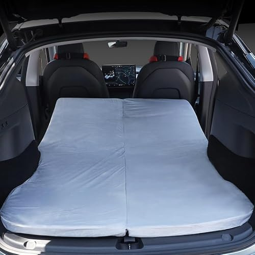 Camping-Matratze, Memory-Schaum, tragbar, faltbar, Auto-Matratze mit Aufbewahrungstasche und Laken für Tesla's Model Y, Rücksitz, Auto-Schlafbett (verbessert, 6 cm)