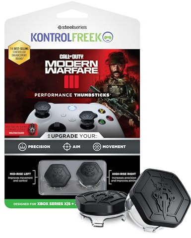 KontrolFreek Call of Duty: Modern Warfare III Performance Thumbsticks for Xbox One (XB1) and Xbox Series X (XBX) | 1 High-Rise, 1 Mid-Rise | Black/Clear