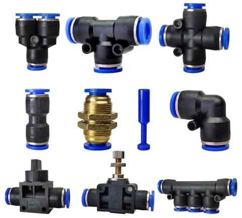 PY/PU/PV/PE/HVFF/SA/PK Pneumatische Fittings, Rohr-/Gas-Anschlüsse, Direktschub, 4 bis 12 mm, Kunststoffschlauch-Schnellkupplungen, 10 Stück(PV,Use 10mm hose)