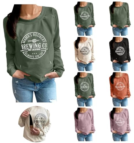 Dasongff Sweat-Shirt Zip sur Le Devant Maternité allaitement Hauts Vêtements d'allaitement à Manches Longues