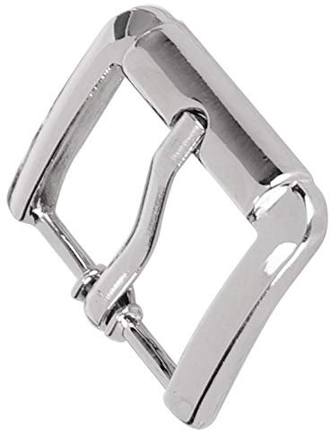 Yuecoom 4 Stück Metall-Rollschnalle, 20 mm, einzelne Zinke, Gürtelschnalle, quadratische Mittelstegschnallen, Lederhandwerkszubehör zum Weben von Riemen, Gürteln (Silver B01-61-61018)