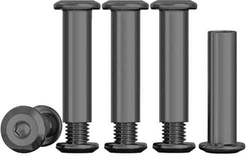 Drenky Vis De Connexion M4 Vis De Liaison Noir En Acier Inoxydable A2 V2A Vis De Meubles M4x25mm Vis De Raccordement (10 Vis Pour Meubles, 10 écrou à Douille) Connecteur D'armoire