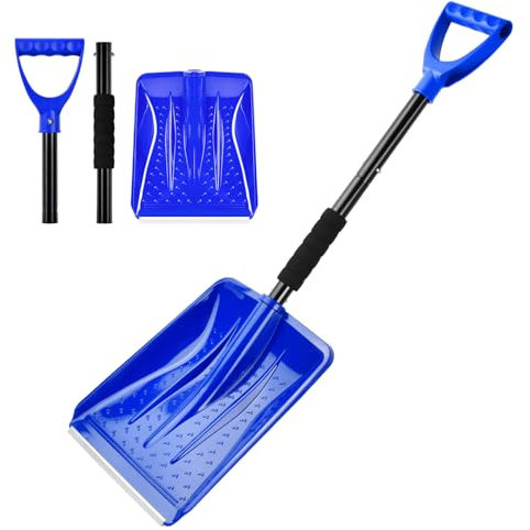 Dokeno Pala Neve per Auto, 82CM Pala da Neve Portatile, Pala da Neve Inverno con Impugnatura a D, Pala Giardino Staccabile, Leggera Pala Neve per Giardinaggio Auto Campeggio all'aperto e Giardino