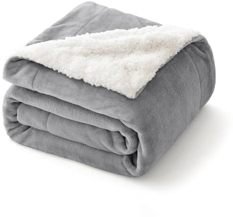 Kuscheldecke Flauschig Decke Fleecedecke 220x240 cm- Wohndecke Warm Winter Weich,Decke Sofa Kuscheldecke Grau,warm Sherpa Sofaüberwurf Decke, Dicke Sofadecke