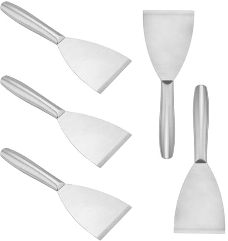 Biugaaufai 5-Piece 3 Inch Putty Knife, 403 Stainless Steel Paint Scraper, Paint Scraper, Ideal for Construction, Removing Wallpaper and Home Decoration