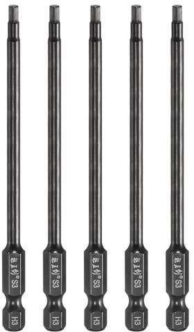 QUARKZMAN 5pz Chiave Esagonale per Trapano Punte 3mm(H3 4(100mm Acciaio S3 | Metrico 1/4, Attacco Esagonale, di Impatto, Lunghezza, Magnetici